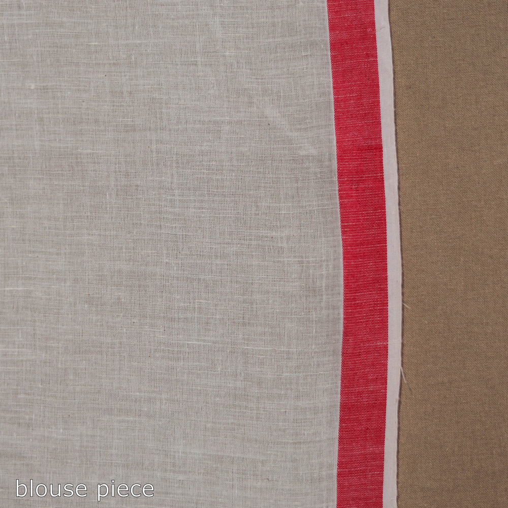 White - Durga Pooja Special - Handloom Cotton Phulia Jamdani Saree 12