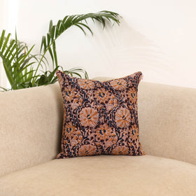 Maroon - Block Print Kalamkari Cushion Cover 25