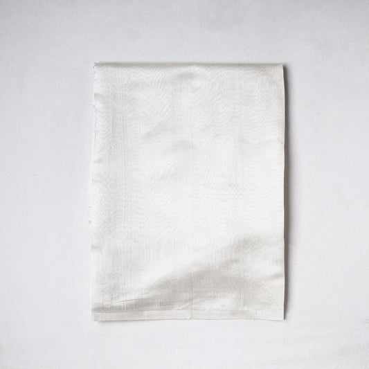 White - Traditional Chanderi Silk Handloom Precut Fabric (1.5 meter)