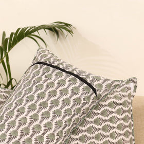 Green - Set of 2 Sanganeri Block Print Pillow Covers 04
