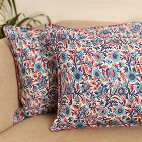 Multicolor - Set of 2 Sanganeri Block Print Pillow Covers 05