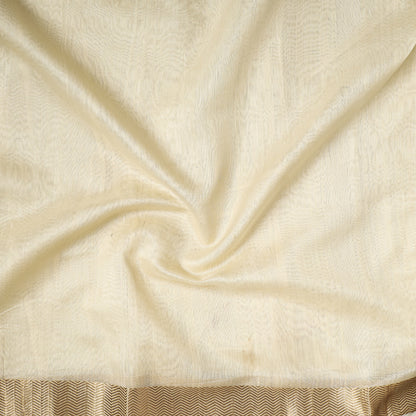 Beige - Traditional Chanderi Silk Handloom Precut Fabric (1.8 meter)