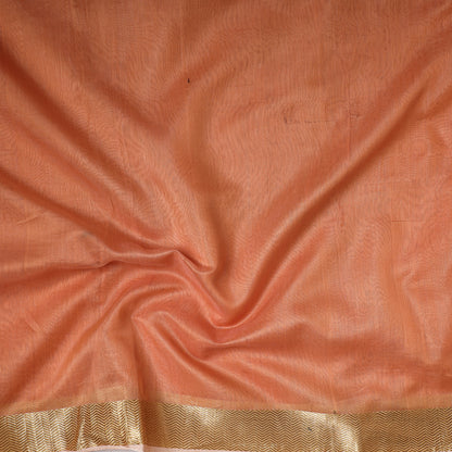 Peach - Traditional Chanderi Silk Handloom Precut Fabric