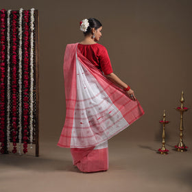 Buy White Handloom Cotton Phulia Jamdani Saree