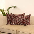 Maroon - Set of 2 Bagru Hand Block Print Pillow Covers 10