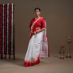 Buy White Handloom Cotton Phulia Jamdani Saree