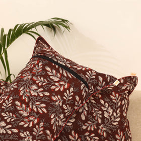 Maroon - Set of 2 Bagru Hand Block Print Pillow Covers 10