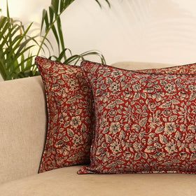 Peach - Set of 2 Bagru Hand Block Print Pillow Covers 11