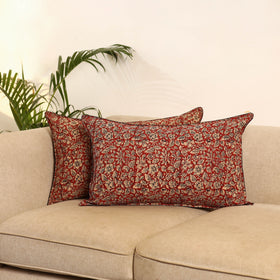 Peach - Set of 2 Bagru Hand Block Print Pillow Covers 11