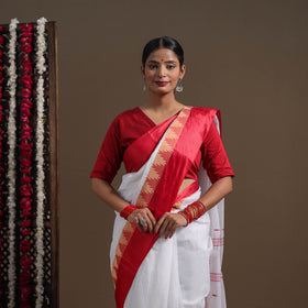 Buy White Handloom Cotton Phulia Jamdani Saree