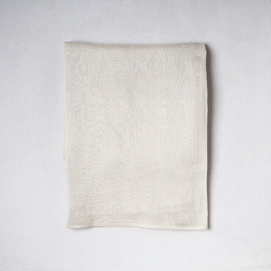 White - Traditional Chanderi Silk Handloom Precut Fabric (2.2 meter)