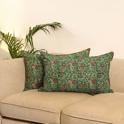 Peach - Set of 2 Bagru Hand Block Print Pillow Covers 12