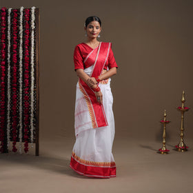 Buy White Handloom Cotton Phulia Jamdani Saree