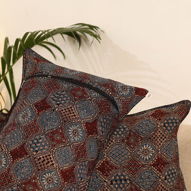 Multicolor - Set of 2 Ajrakh Hand Block Print Pillow Covers 20