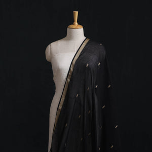 Black - Dharwad Mercerised Cotton Thread Buta Fabric 03