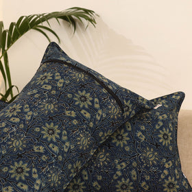 Blue - Set of 2 Ajrakh Hand Block Print Pillow Covers 21
