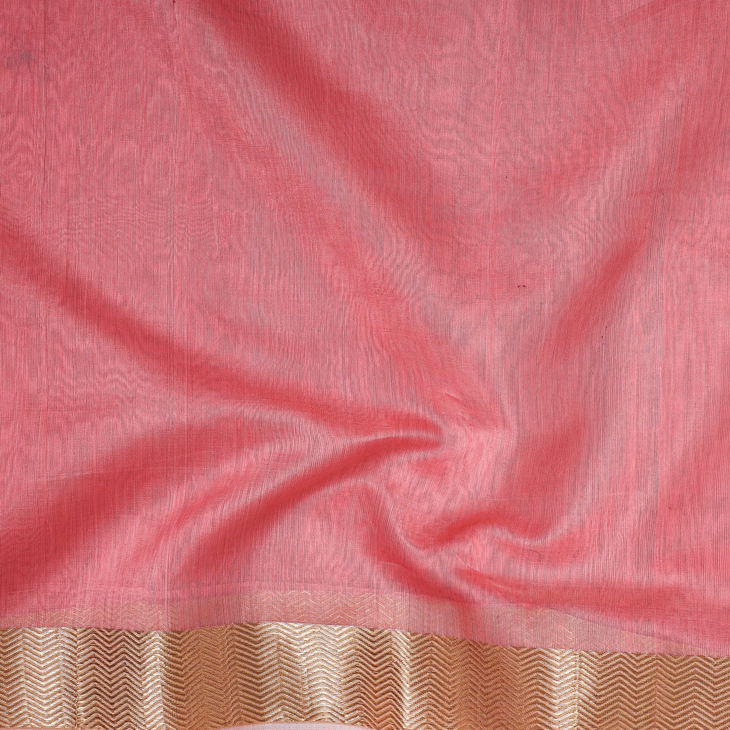 Pink - Traditional Chanderi Silk Handloom Precut Fabric (2.2 meter)