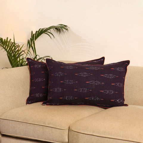 Purple - Set of 2 Pochampally Ikat Weave Pillow Covers 25