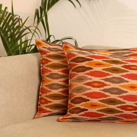Orange - Set of 2 Pochampally Ikat Weave Pillow Covers 27