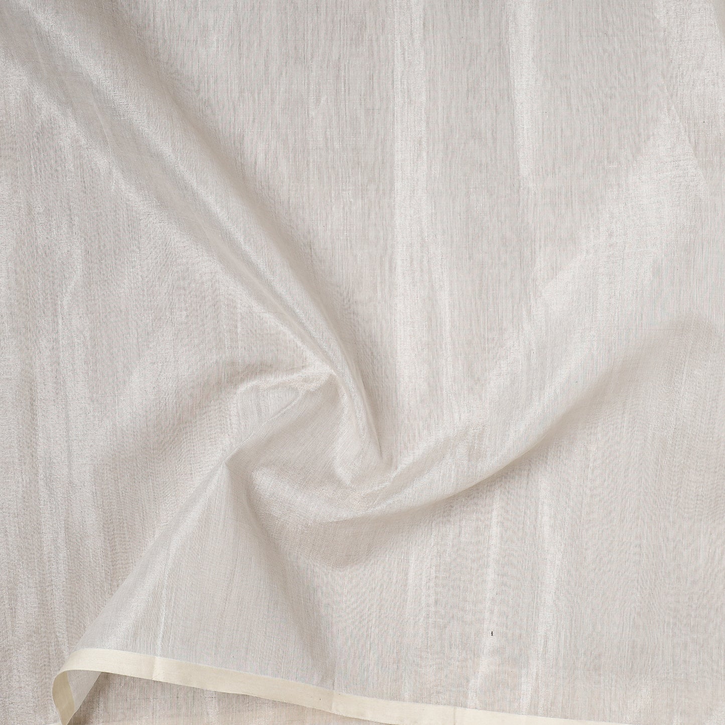 White - Traditional Chanderi Silk Handloom Precut Fabric (1.95 meter)