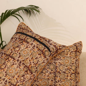 Maroon - Set of 2 Kalamkari Hand Block Print Pillow Covers 30