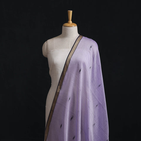 Purple - Dharwad Mercerised Cotton Thread Buta Fabric 21