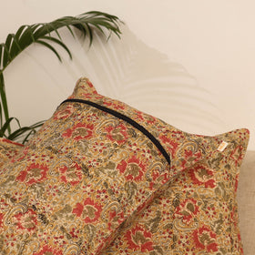 Yellow - Set of 2 Kalamkari Hand Block Print Pillow Covers 32