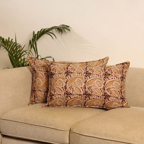 Set of 2 Kalamkari Hand Block Print Pillow Covers 36