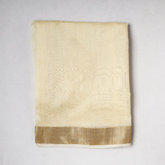 Beige - Traditional Chanderi Silk Handloom Precut Fabric (1.5 meter)