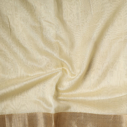 Beige - Traditional Chanderi Silk Handloom Precut Fabric (1.5 meter)