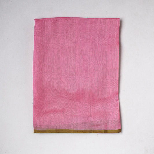 Pink - Traditional Chanderi Silk Handloom Precut Fabric (1.6 meter)