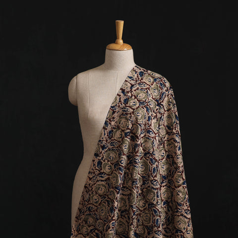 Pedana Hand Block Print Natural Dyed Cotton Kalamkari Fabric 11