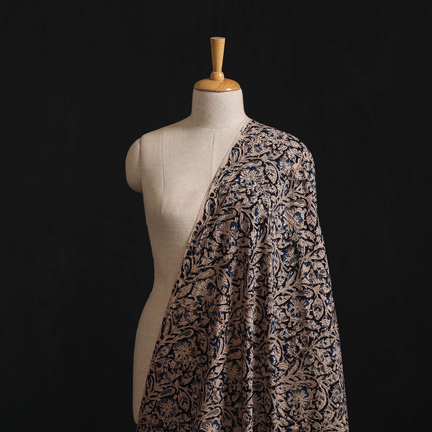 Pedana Hand Block Print Natural Dyed Cotton Kalamkari Fabric 12