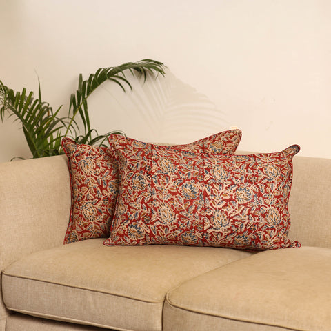 Set of 2 Kalamkari Hand Block Print Pillow Covers 45