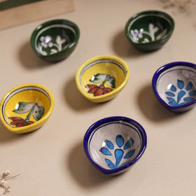 Multicolor - original blue pottery ceramic diyas (set of 6)