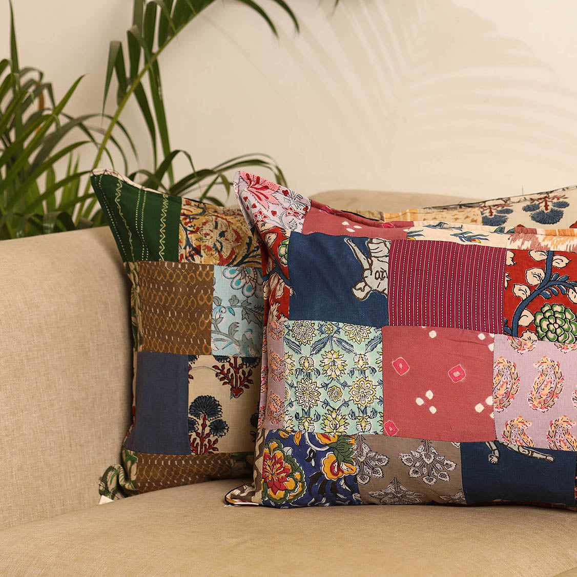 Set of 2 Patchwork Pillow Covers 50