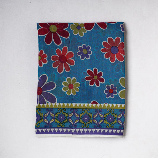 Blue - Traditional Chanderi Silk Handloom Precut Fabric (1.4 meter)