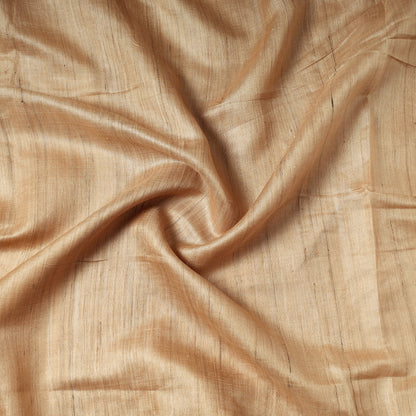 Beige - Vidarbha Handloom Pure Tussar Ghicha Silk Precut Fabric 01