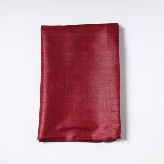 Maroon - Vidarbha Handloom Pure Tussar Ghicha Silk Precut Fabric 06