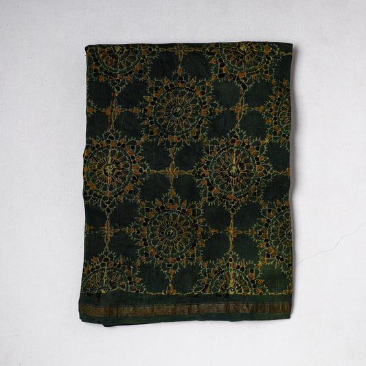 Green - Traditional Chanderi Silk Handloom Precut Fabric (2.3 meter)
