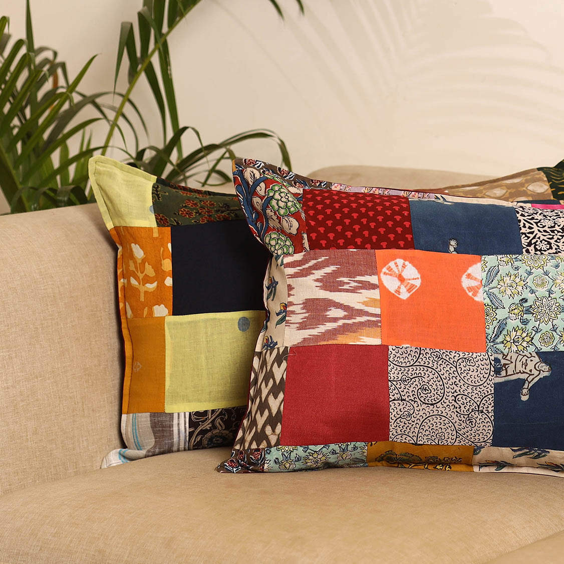 Set of 2 Patchwork Pillow Covers 58