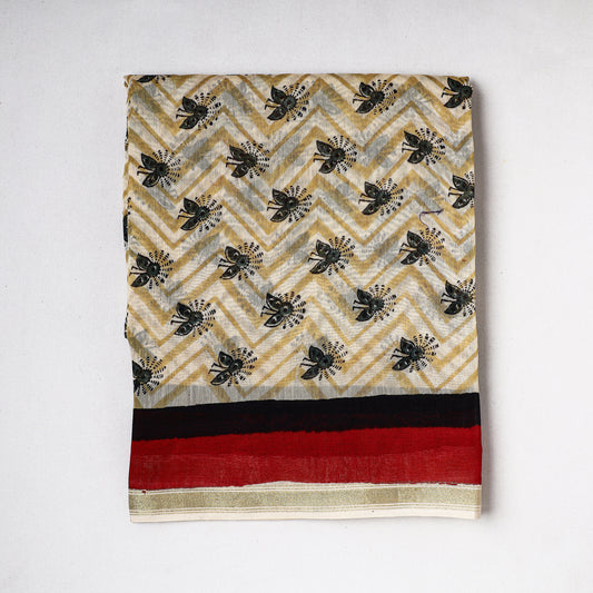 Multicolor - Traditional Chanderi Silk Handloom Precut Fabric (2.4 meter)