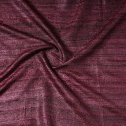 Purple - Vidarbha Handloom Pure Tussar Ghicha Silk Precut Fabric 07