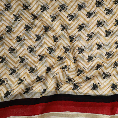 Multicolor - Traditional Chanderi Silk Handloom Precut Fabric (2.4 meter)
