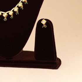 Yellow - handmade kundan work choker necklace set 39