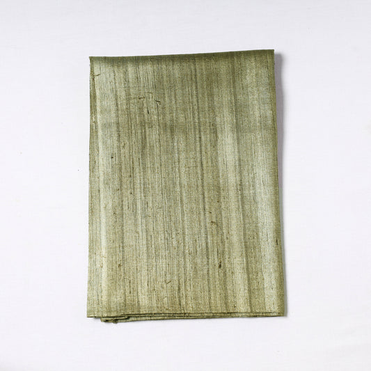 Green - Vidarbha Handloom Pure Tussar Ghicha Silk Precut Fabric 08
