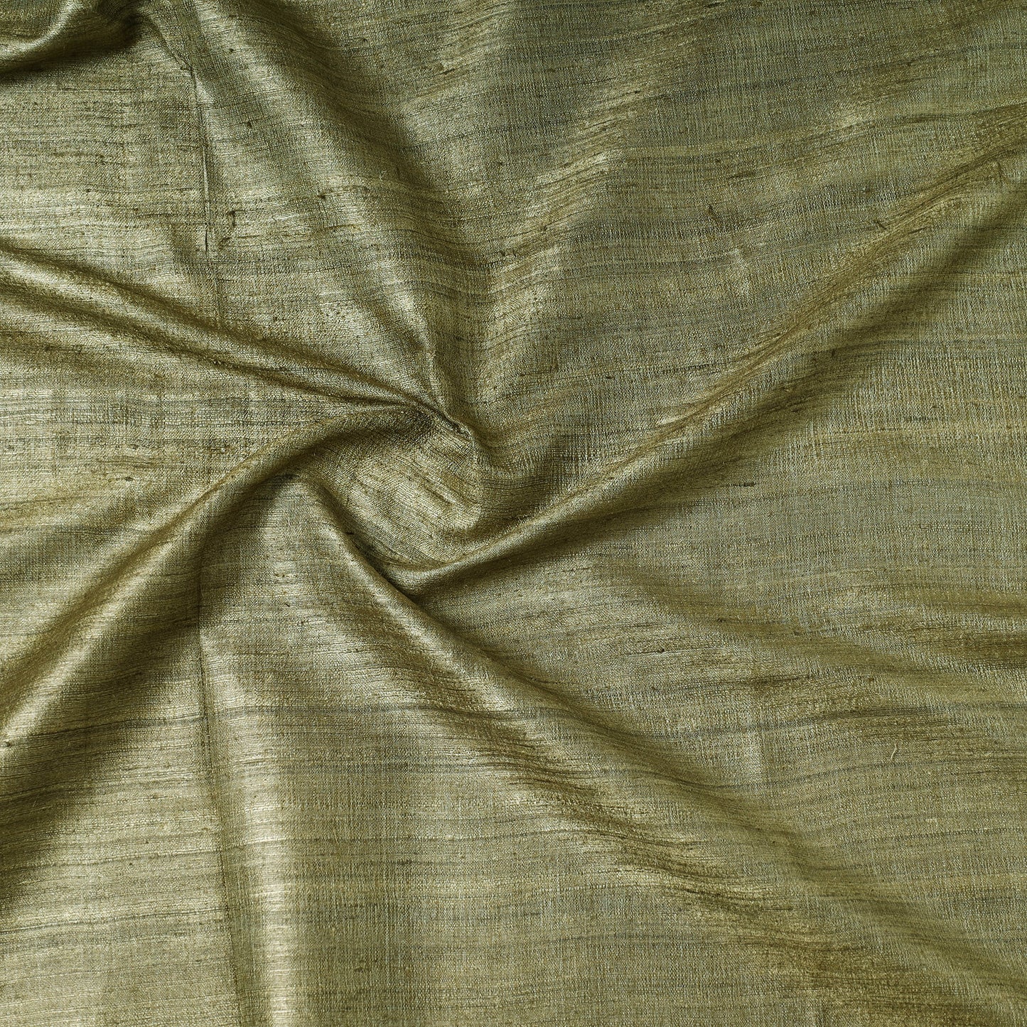 Green - Vidarbha Handloom Pure Tussar Ghicha Silk Precut Fabric 08