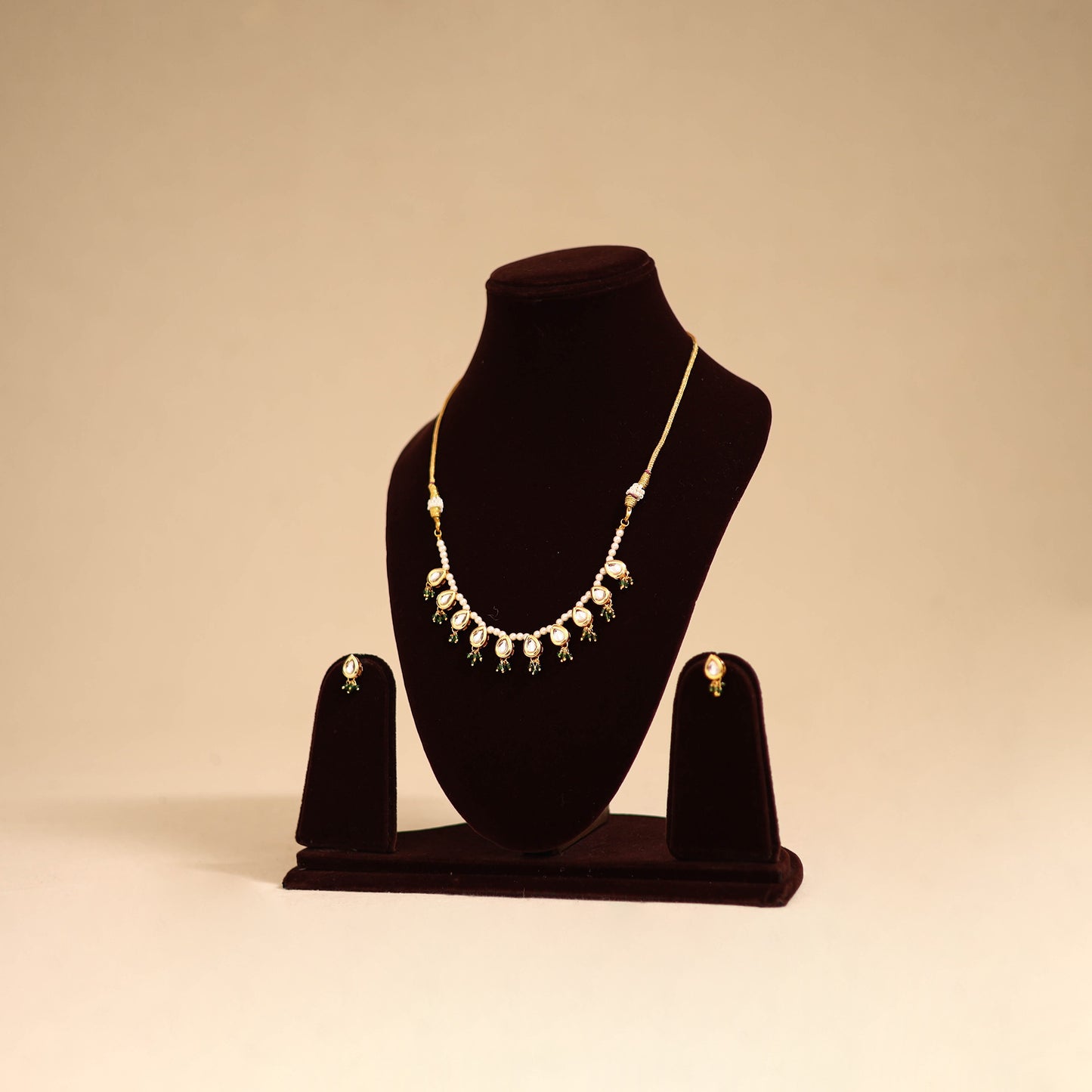 Yellow - handmade kundan work choker necklace set 40