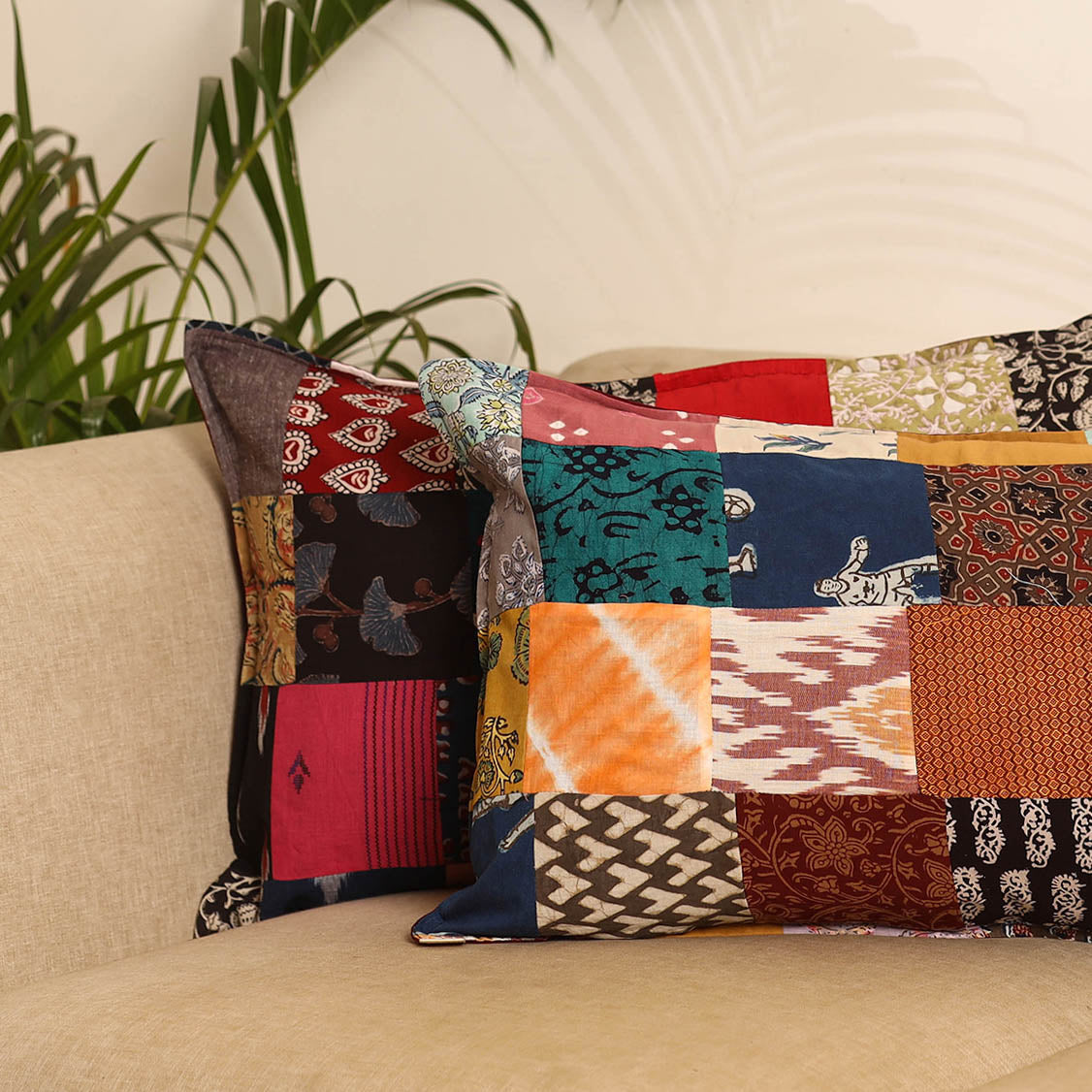 Set of 2 Patchwork Pillow Covers 61