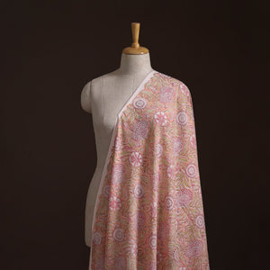 Peach - Sanganeri Hand Block Print Cotton Fabric 02